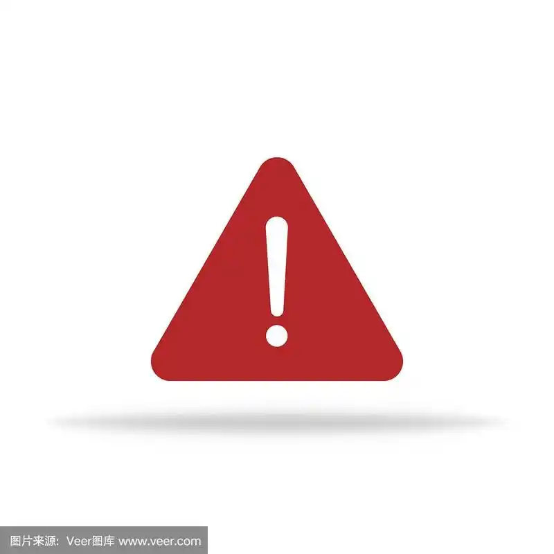 惊叹号图标.错误发生.红色的平面风格.向量eps 10