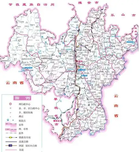 (凉山彝族自治州地图)