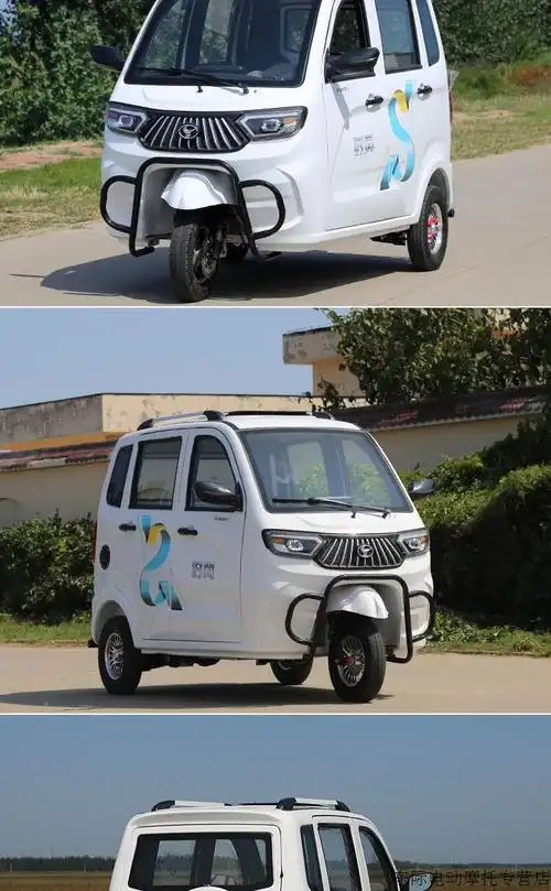 时风电动三轮车全封闭成人国标可上牌家用油电两用代步车新能源 山区