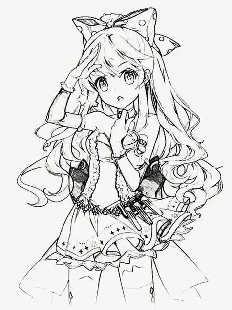 动漫萌萌哒美少女简笔画 第2页