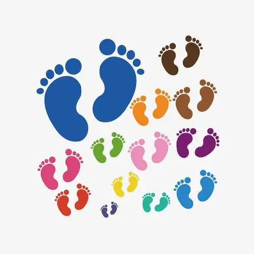 矢量彩色脚印