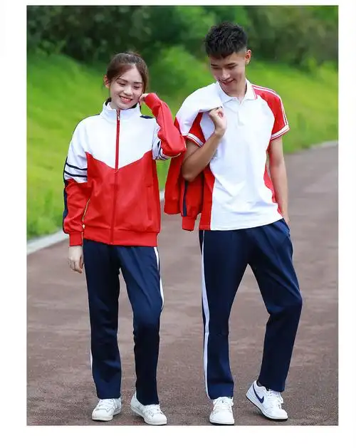 支持国货鸿星尔克季初中生校服套装三件套中学生高中生宽松班服长袖