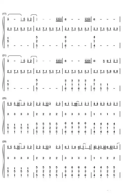 少年钢琴简谱-数字双手-梦然2