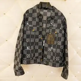 louis vuitton路易威登 lv 男士翻领棋盘格牛仔夹克外套 1a8wbl