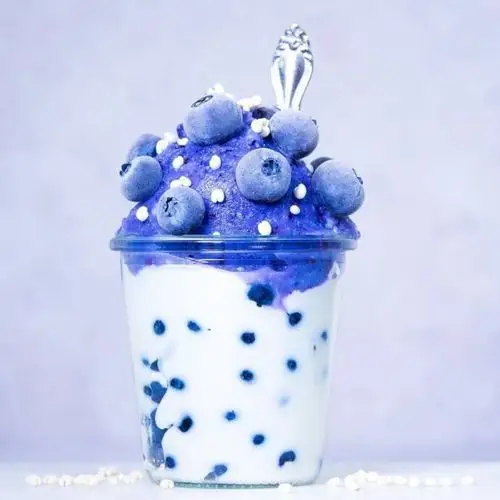 自制美食,下午茶套餐搭配蓝莓冰淇淋,美味舒心工作效率高