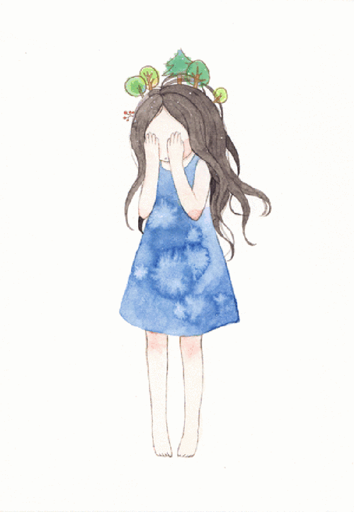 插画gif小女孩gif害羞gif捂脸gif可爱gif