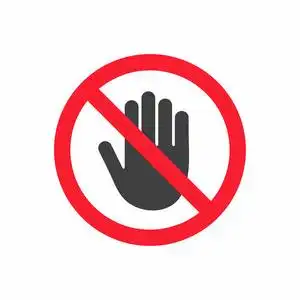 不要碰.禁止的标志与停止手标志符号图标照片