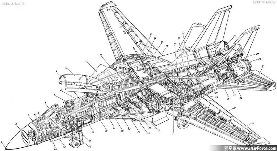 f14战斗机立体剖视图