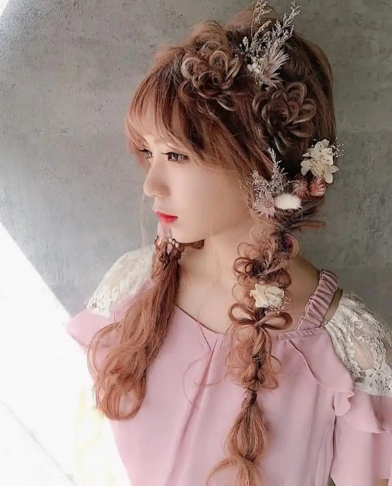 绝美花朵编发95仙气十足的玫瑰盛开在发丝上 编发欣赏98 仙气十足