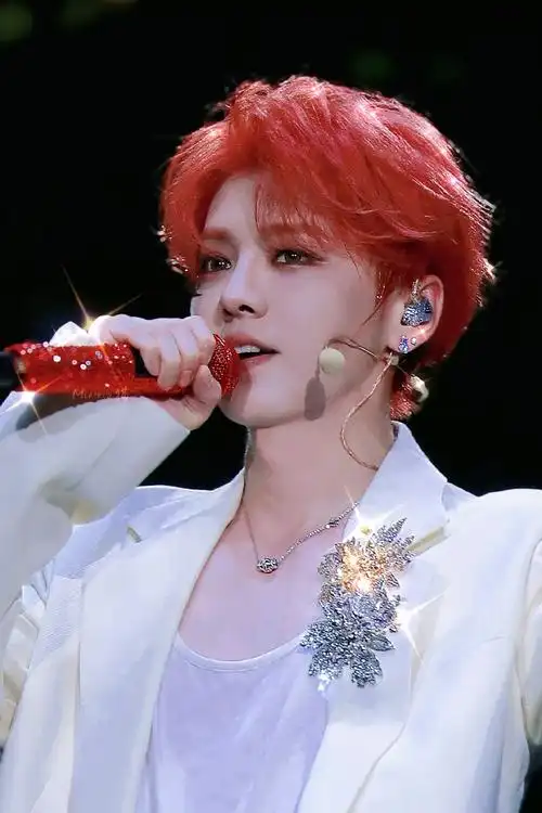 鹿晗超话#鹿晗三巡演唱会#鹿晗上海场红发美神