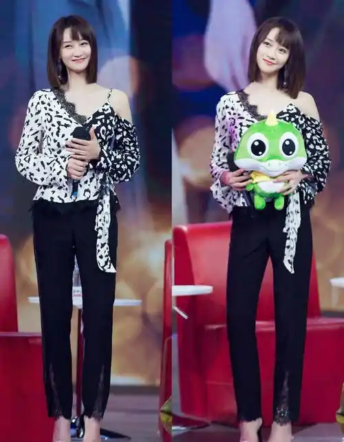 蓝盈莹早年旧照流出,大方脸型眼距窄小,与如今精致长相判若两人_照片