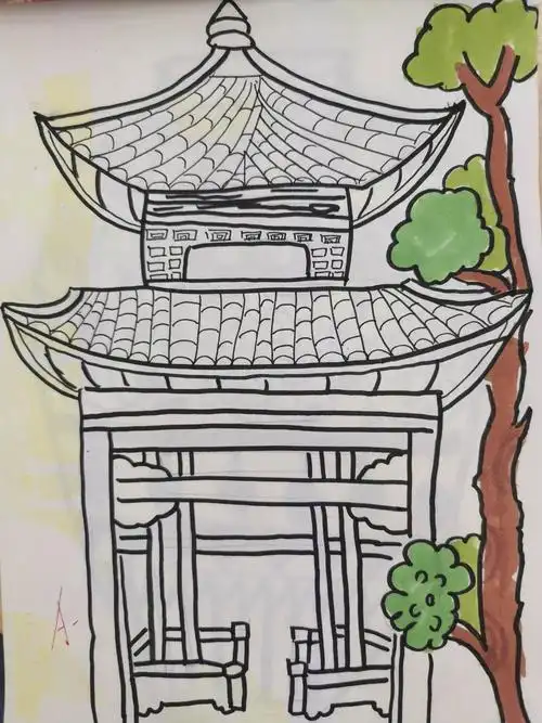 家乡古建筑——五年级作品