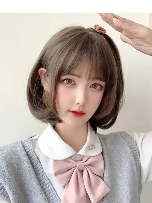 self假发短发女夏季 波波头发型女生日常bobo整顶假毛网红 可爱波波头