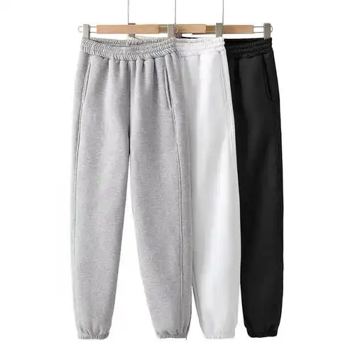 美式街头范秋季新款灰色运动裤女哈伦束脚裤口开叉拉链休闲卫裤潮