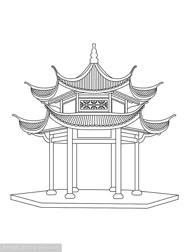 国风西湖柳树风景插画