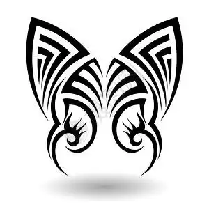 古代四大神兽图腾复古黑色图腾翅膀矢量设计元素插画