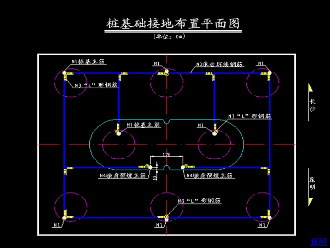 桩基础接地布置平面图