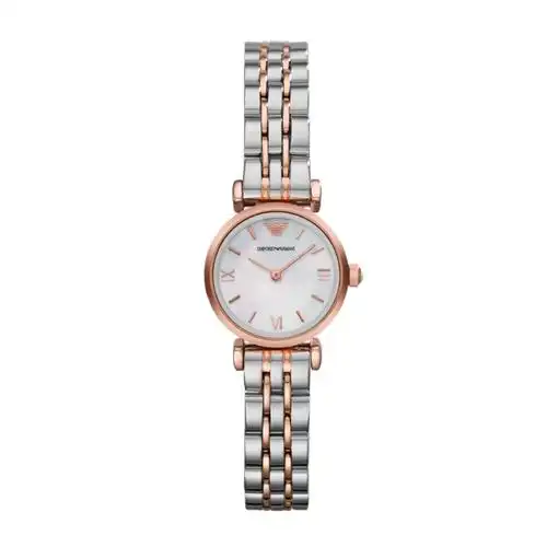 阿玛尼手表女 镶钻小表盘钢带石英女表官方正品礼物送女友ar1764