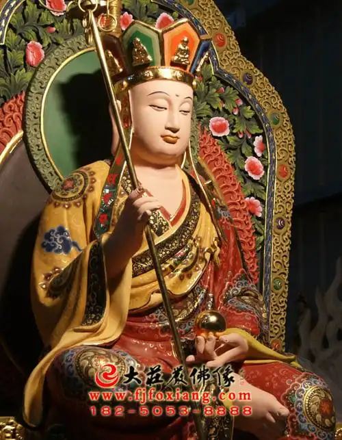 地藏王菩萨彩绘塑像 - 大庄严佛像厂