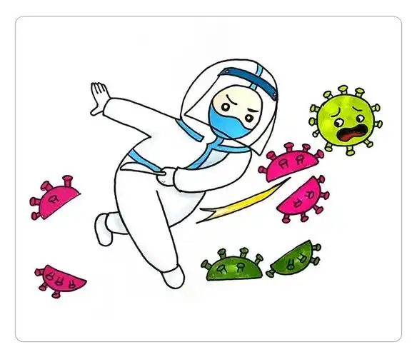 白衣天使怎么画(与病毒作战的医生简笔画)