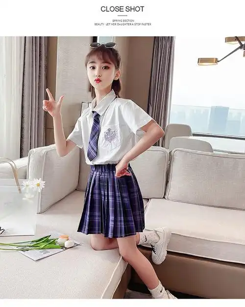 小女孩jk制服小学生女电竞少裙童正版夏季套装孩衬衫春秋套学生裙子