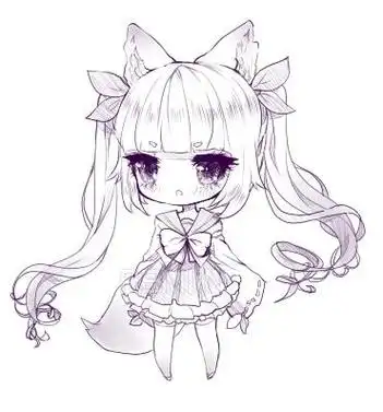 简笔画 卡通 漫画 手绘 头像 线稿 236258简单二次元人物卡通q版超萌