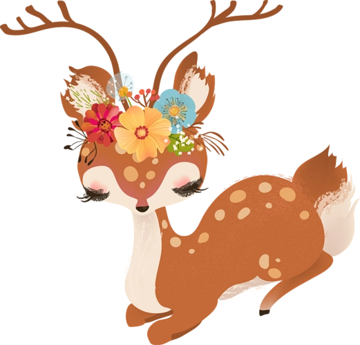 卡通元素 梅花鹿 png