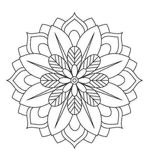 黑白装饰画中国传统圆形花纹