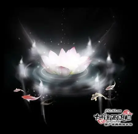 轻踏金色莲台,祥瑞之气环绕周身,五彩锦鲤恬然相伴——新龙战潇洒出尘