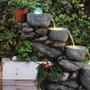 假山流水喷泉鱼池阳台装饰布置摆件