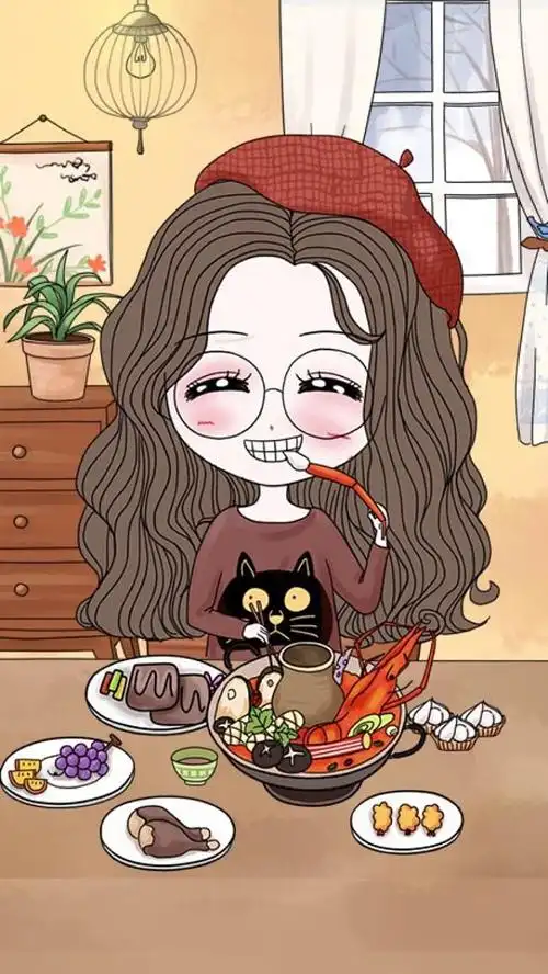 笨娜娜可爱卡通插画壁纸头像吃货系列