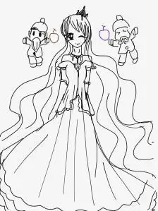 长发公主怎么简笔画