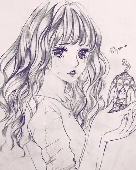 公主结婚素描集儿童简笔画女孩半侧面头部画法教程油画棒简笔画漫画小