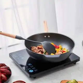 小米(mi)生态圈厨铸铁锅炒锅 无涂层健康炒锅 精铁不锈家用炒菜锅少