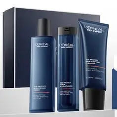 paris 巴黎欧莱雅 欧莱雅男士青春肌源淡纹套装礼盒洗面奶水乳护肤品