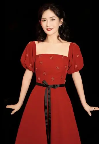 20春夏新款跨年晚会谢娜同款大红色连衣裙长款钉钻长裙a字裙礼服