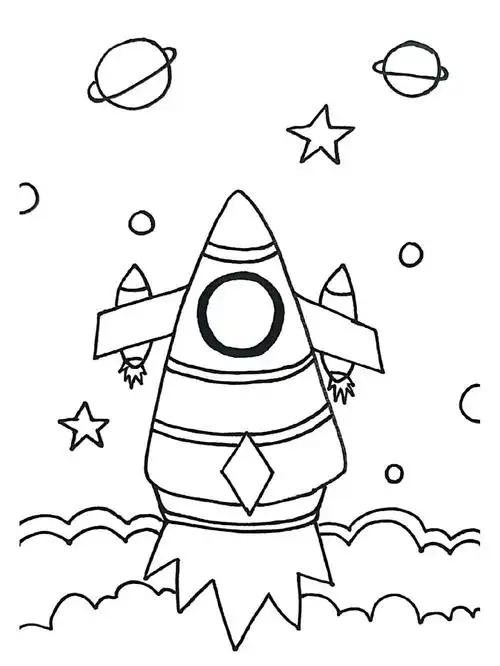 简笔画火箭04
