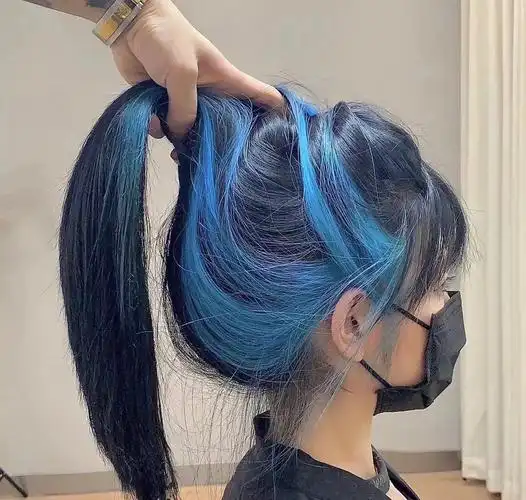 蓝色挂耳染夏季清凉感发色06