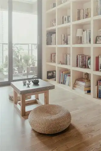 100㎡日式简约风书房装修效果图