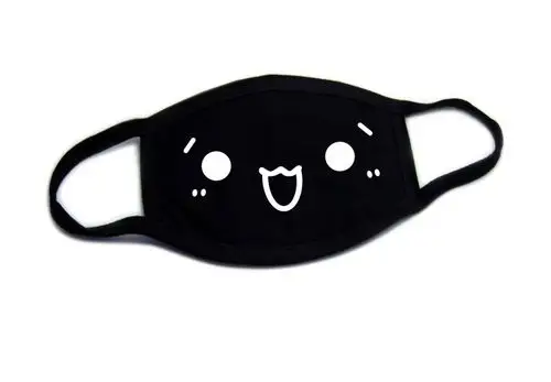 动漫颜文字君表情包口罩男女个性二次元黑色防尘透气卡通可爱纯棉