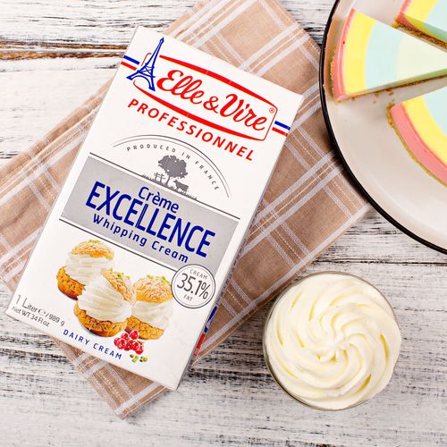 法国进口铁塔淡奶油1l*3 爱乐薇动物性稀奶油 蛋糕裱花 烘焙原料