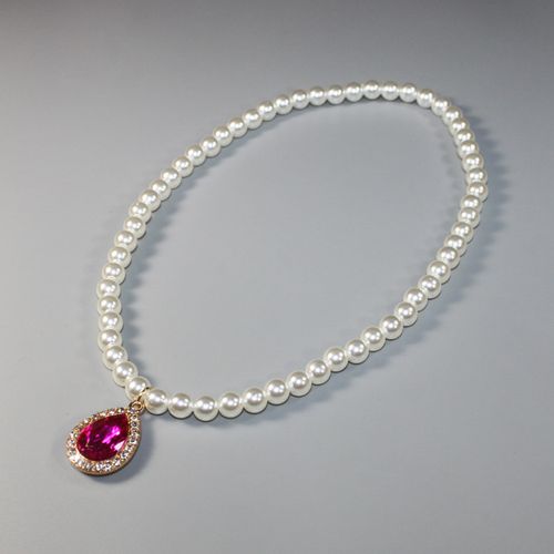 念铃珑新品儿童女童女宝宝小女孩公主配饰饰品宝石珍珠珠子项链粉色