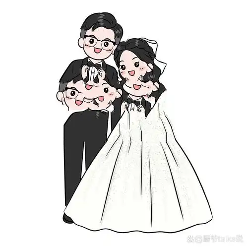 手绘婚纱照|q版卡通人物