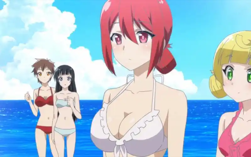 少女们海边泳装!