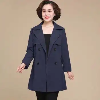 幺轩40至50岁到60岁的风衣女秋天穿的中年妇女外套外套春秋中长款2022
