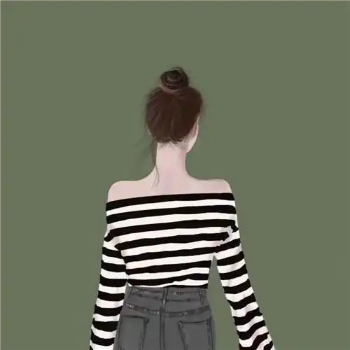女生手绘背影头像