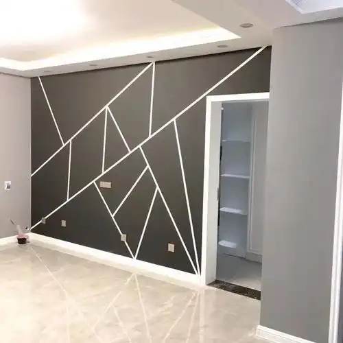 同事新房装完了,电视墙只用乳胶漆,比邻居8000的电视墙都好看!