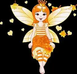 手绘童话可爱小公主png透明素材矢量翅膀 翅膀素材 翅膀印花橙色,花卉