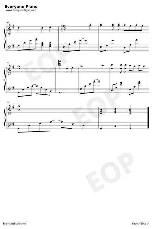 再见钢琴谱-张震岳-男儿本色片尾曲