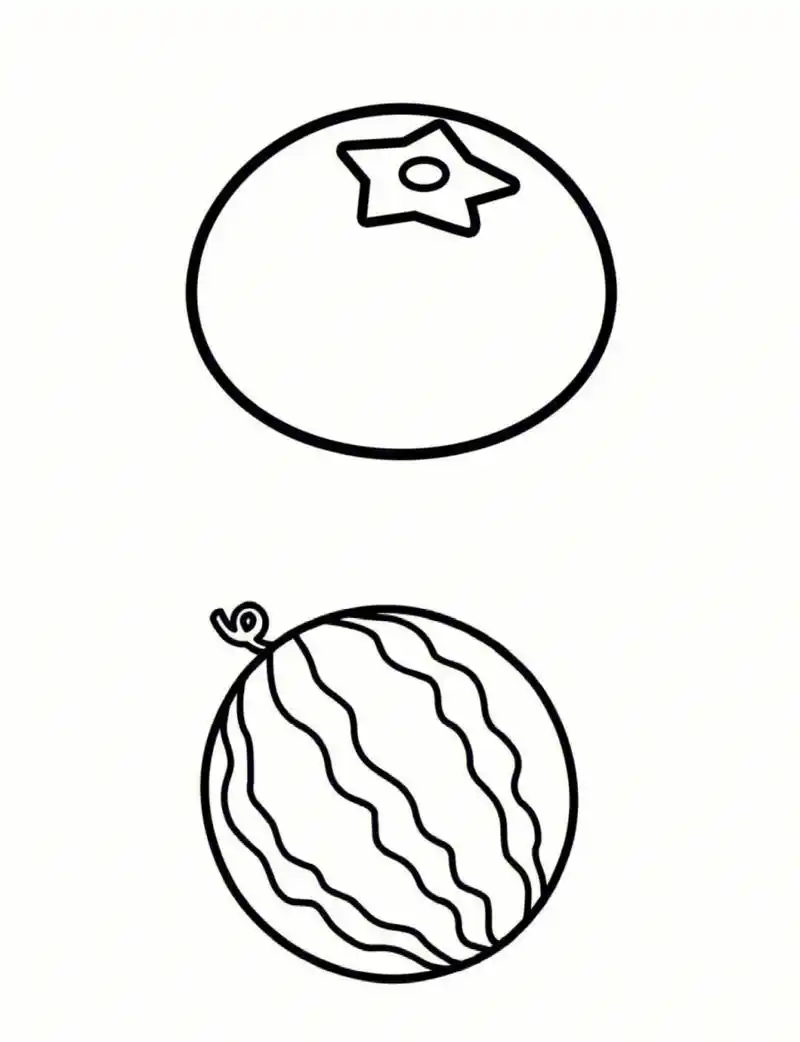 小班水果简笔画 小班水果简笔画,可以直接打印使用让幼儿填色.